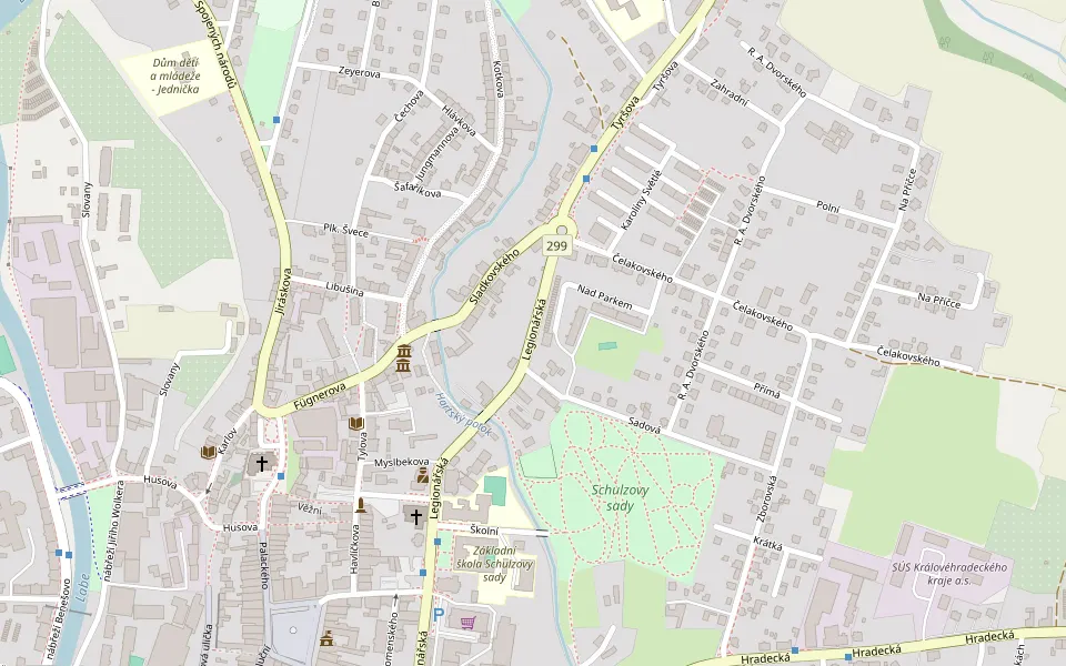 Mapa okolí prodejny Dvůr Králové nad Labem, Legionářská 566