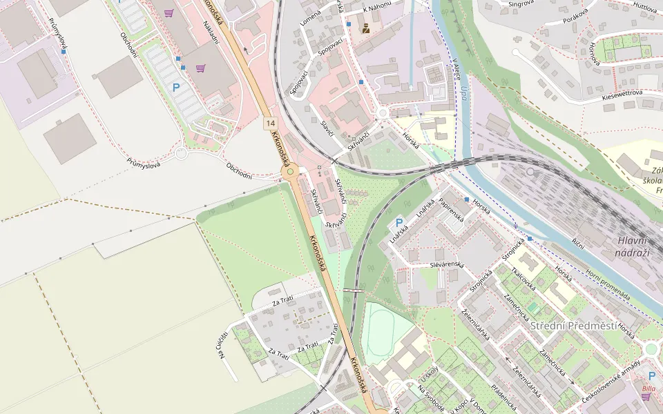 Mapa okolí prodejny Trutnov, Skřivánčí 770