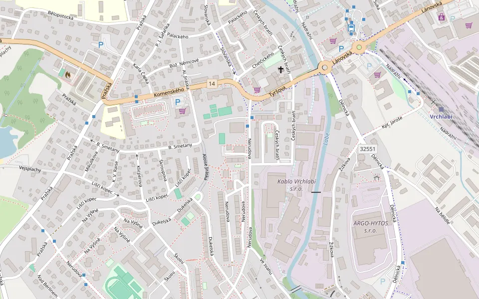 Mapa okolí prodejny Vrchlabí, Nerudova 1272